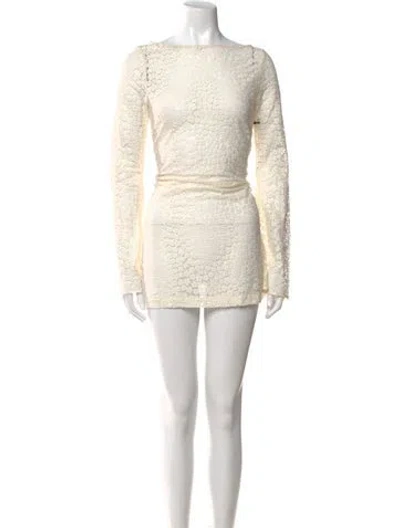 Pre-owned Staud Bateau Neckline Mini Dress W/ Tags In Neutral