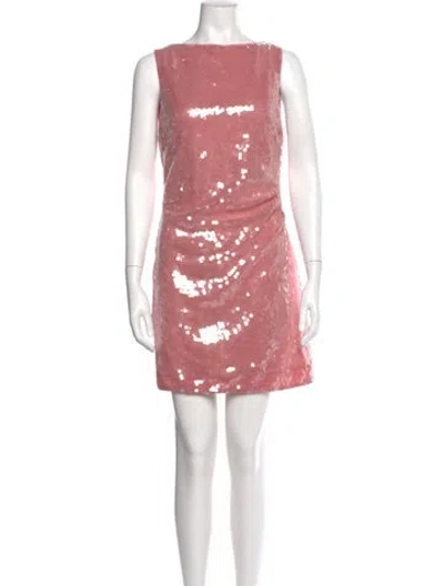Pre-owned Staud Bateau Neckline Mini Dress W/ Tags In Pink