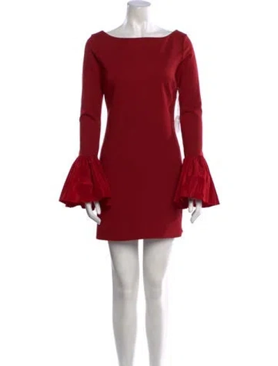 Pre-owned Staud Bateau Neckline Mini Dress W/ Tags In Red