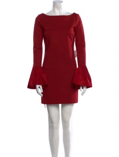 Pre-owned Staud Bateau Neckline Mini Dress W/ Tags In Red