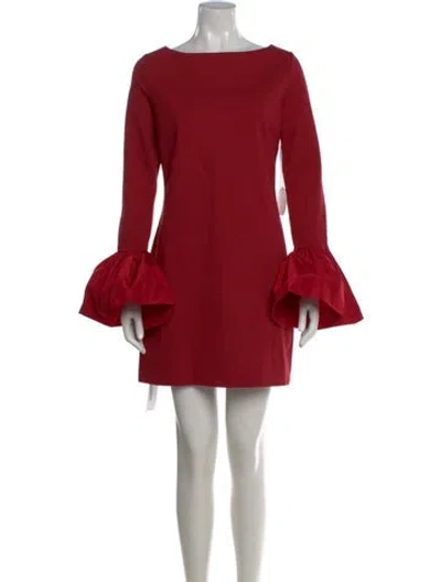 Pre-owned Staud Bateau Neckline Mini Dress W/ Tags In Red