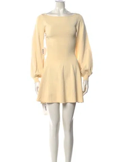 Pre-owned Staud Bateau Neckline Mini Dress W/ Tags In Yellow