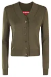 Staud Baxter Button-up Cardigan In Sggr Sergeant Green