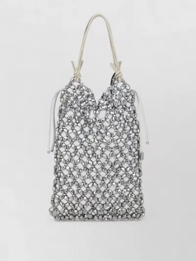 Staud Beach Bag Adjustable Straps Modern Texture In Gray