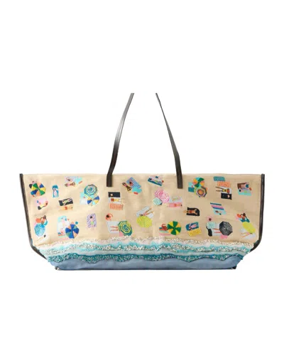 Staud Beach Pattern Handbag In Red