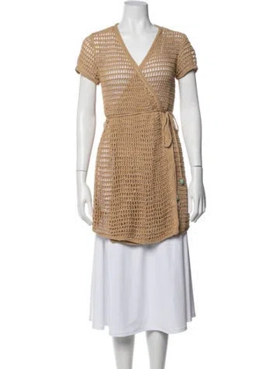 Pre-owned Staud Beaded Accents Cover-up In Neutrals