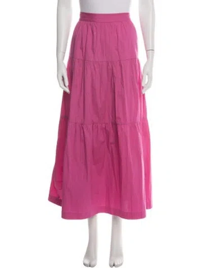 Pre-owned Staud Beaded Accents Long Skirt In Pink