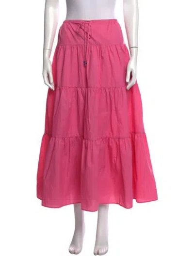 Pre-owned Staud Beaded Accents Long Skirt In Pink