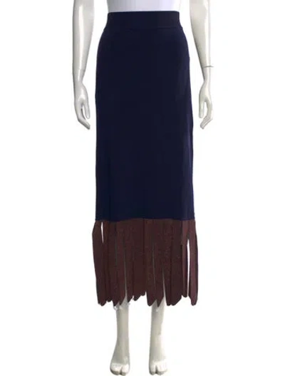Pre-owned Staud Beaded Accents Long Skirt W/ Tags In Blue