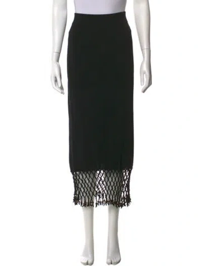 Pre-owned Staud Beaded Accents Midi Length Skirt In Black