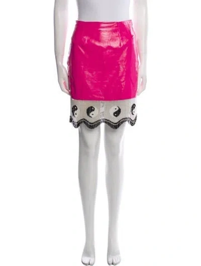 Pre-owned Staud Beaded Accents Mini Skirt In Pink