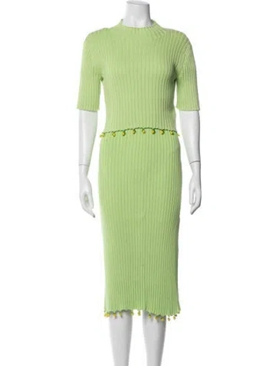 Pre-owned Staud Beaded Accents Skirt Set In Green