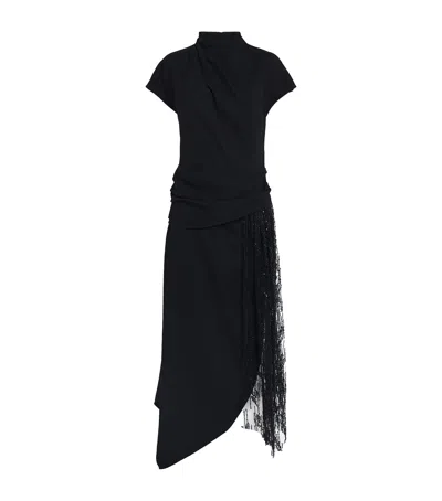 Staud Beaded Effie Midi Dress In Black