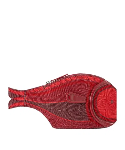 Staud Beaded Fish-shaped Clutch Bag In Pattern
