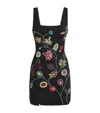 Staud Beaded Floral Le Sable Mini Dress In Black