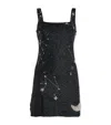 Staud Mini Dress With Constellation Pattern And Slit In Black