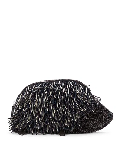 Staud Beaded Porcupine Clutch In Gray