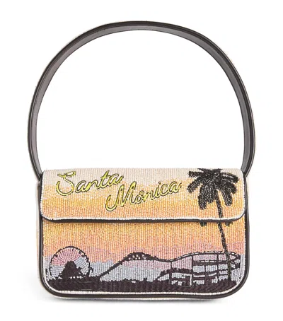 Staud Beaded Postcard Tommy Shoulder Bag In Multi