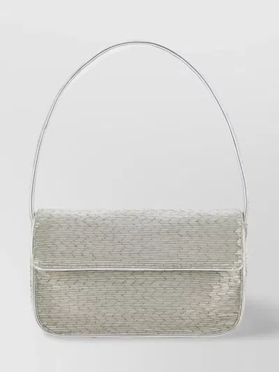 Staud Beaded Rectangular Shoulder Bag With Metallic Finish