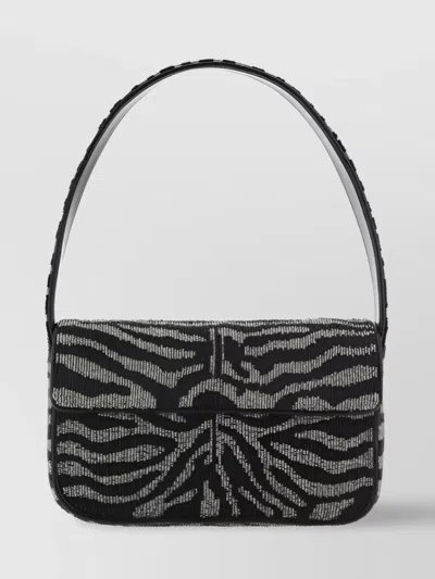 STAUD BEADED SHOULDER BAG ZEBRA PATTERN