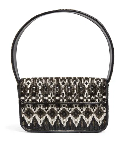 Staud Tommy Beaded Shoulder Bag In Brown