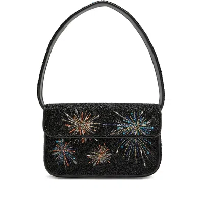 Staud Beaded-firework Shoulder Bag In Black
