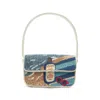 Staud Bead-embellished Tommy Shoulder Bag In Blue