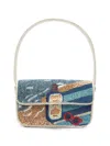 Staud Bead-embellished Tommy Shoulder Bag In Blue