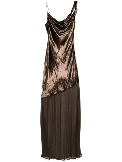 Staud Beaton Maxi Dress In Dark Chocolate In Brown