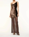Staud Beaton Maxi Dress In Dark Chocolate In Multi