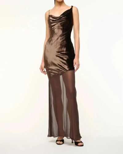 Staud Beaton Maxi Dress In Dark Chocolate In Brown