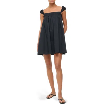 Staud Beau Babydoll Minidress In Black