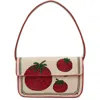 Staud Tommy Beaded-tomato Shoulder Bag In Red
