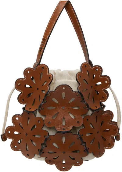 Staud Beige & Tan Flora Basket Bag In Brown