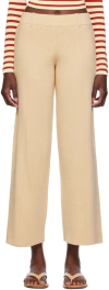 Staud Beige Jet Set Lounge Pants In Caml Camel