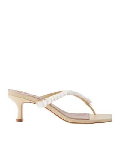 Staud Beige Leather Sandals In White