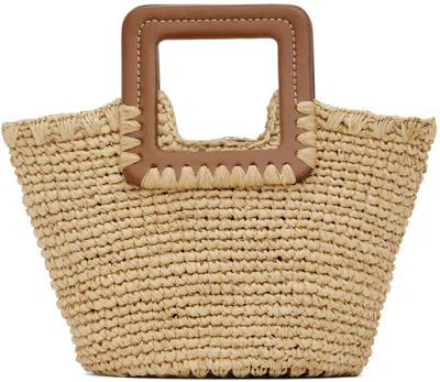 Staud Beige Shirley Mini Bucket Bag In Nttn Natural/tan