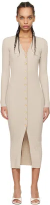 Staud Beige Shoko Sweater Midi Dress In Stne Stone