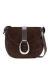 Staud Bella Truffle Suede Crossbody Bag In Brown