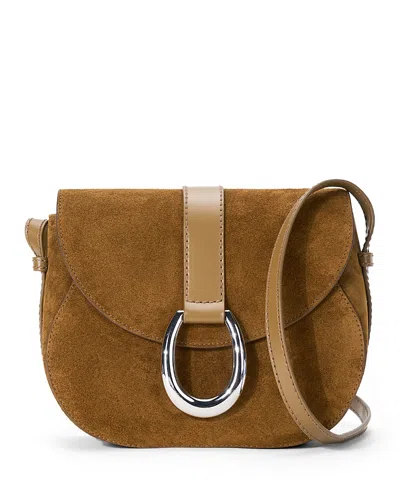 Staud Bella Suede Saddle Bag In Brown