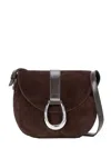 Staud Bella Truffle Suede Crossbody Bag In Brown