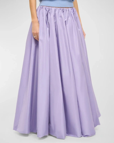 Staud Bellagio Full-length Gathered Skirt In Lilac