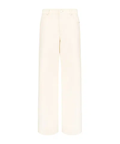 Staud Belt-loop Casual Pants In White