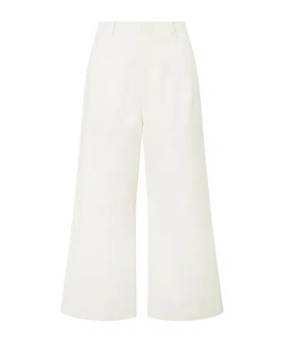 Staud Belt-loop Casual Pants In White