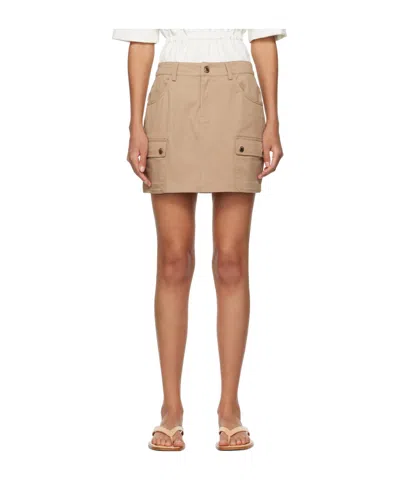 Staud Belt-loop Skirt In Nude