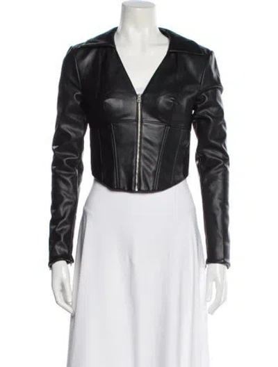 Pre-owned Staud Biker Jacket In Black