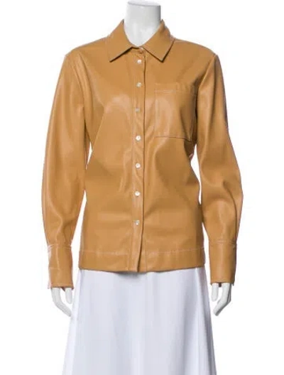 Pre-owned Staud Biker Jacket In Neutral