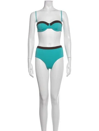 Pre-owned Staud Bikini W/ Tags In Blue/white