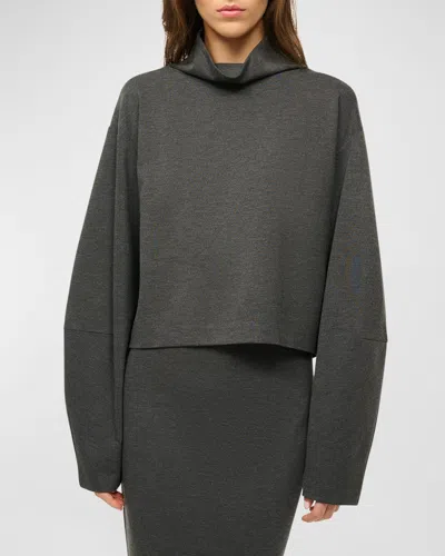 Staud Binoche Mock-neck Top In Grey