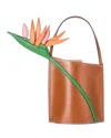 Staud The Bird Of Paradise Leather Bucket Bag In Tan